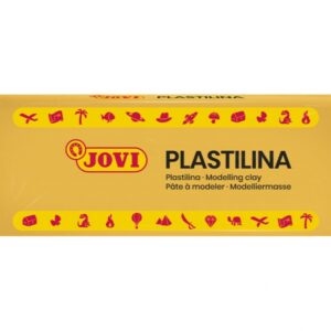 jovi caja de 15 pastillas de plastilina 150gr 100% vegetal muy moldeable no se seca sin gluten inocua y no toxica color amarillo oscuro