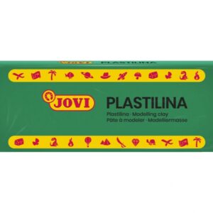 jovi caja de 15 pastillas de plastilina 150gr pasta vegetal no se seca sin gluten inocua facil de moldear ideal para figuras voluminosas color verde