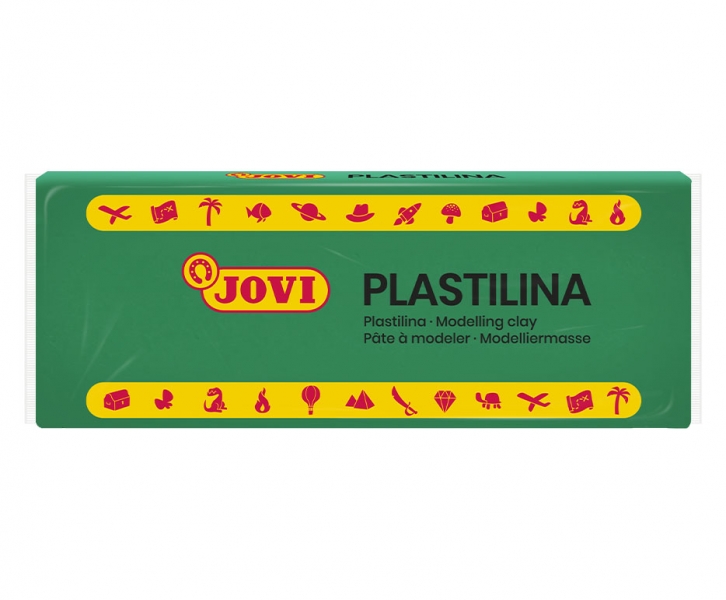 jovi caja de 15 pastillas de plastilina 150gr pasta vegetal no se seca sin gluten inocua facil de moldear ideal para figuras voluminosas color verde