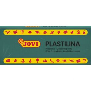 jovi caja de 15 pastillas de plastilina 150gr pasta vegetal no se seca sin gluten inocua facil de moldear ideal para figuras voluminosas color verde oscuro