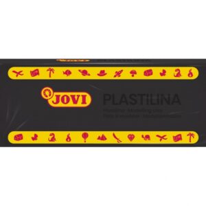 jovi caja de 15 pastillas de plastilina 150gr pasta de modelar vegetal no se seca sin gluten inocua y no toxica facil de moldear ideal para figuras voluminosas color negro