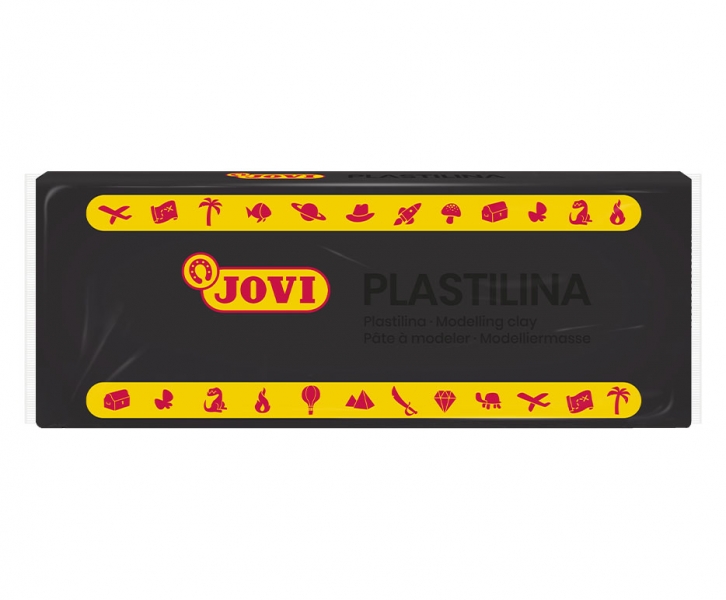 jovi caja de 15 pastillas de plastilina 150gr pasta de modelar vegetal no se seca sin gluten inocua y no toxica facil de moldear ideal para figuras voluminosas color negro