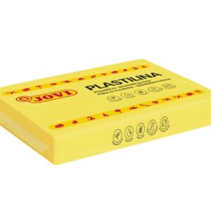 jovi caja de 15 pastillas de plastilina 350gr pasta vegetal no se seca sin gluten inocua facil de moldear ideal para figuras voluminosas color amarillo