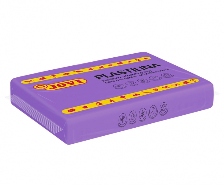jovi caja de 15 pastillas de plastilina 350gr 100% vegetal facil de moldear sin gluten color lila