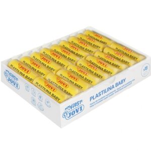 jovi baby caja de 18 pastillas de plastilina 38gr pasta modelar super blanda estimula creatividad y sensibilidad tactil fortalece musculos de manos y dedos color amarillo