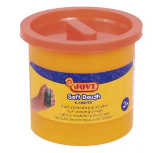 jovi soft dough blandiver pack con 5 botes de pasta de modelar 110gr blanda y flexible facil de amasar y moldear ideal para iniciacion al modelaje color naranja