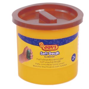 jovi soft dough blandiver pack con 5 botes de pasta de modelar 110gr blanda y flexible facil de amasar y moldear ideal para iniciacion al modelaje color marron