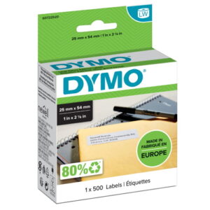 dymo labelwriter 11352 etiquetas originales multiusos autoadhesivas 25x54mm 500 unidades s0722520