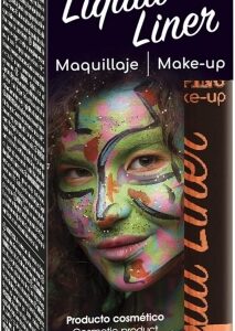 alpino make up liquid liner pack con 4 botes de maquillaje liquido con aplicador se lava con agua testado dermatologicamente color naranja