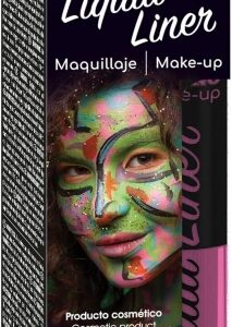 alpino make up liquid liner pack con 4 botes de maquillaje liquido con aplicador se lava con agua testado dermatologicamente color rosa
