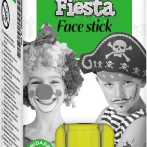 alpino fiesta face stick pack con 6 barritas de pintura facial sistema retractil giratorio se lava con agua testado dermatologicamente color amarillo