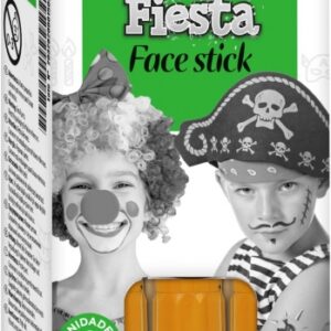 alpino fiesta face stick pack con 6 barritas de pintura facial sistema retractil giratorio se lava con agua testado dermatologicamente color naranja