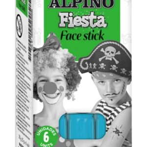 alpino fiesta face stick pack con 6 barritas de pintura facial sistema retractil giratorio se lava con agua testado dermatologicamente color azul cyan