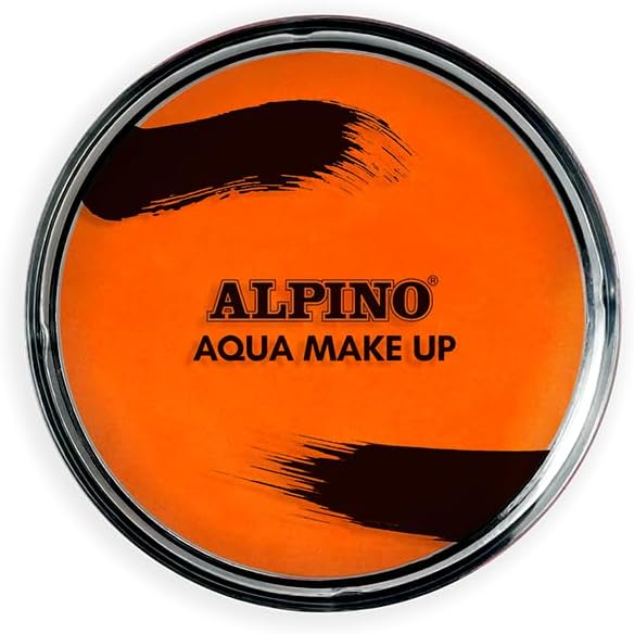 alpino aqua make up polvera de maquillaje facial acuarelable se lava con agua y jabon color naranja