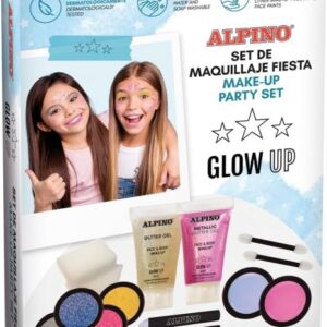 alpino set de maquillaje fiesta glow up se lava con agua y jabon testado dermatologicamente colores surtidos