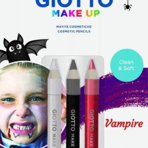 giotto make up vampire pack con 3 lapices cosmeticos de tematica vampiro se lava con agua dermatologicamente testado colores surtidos
