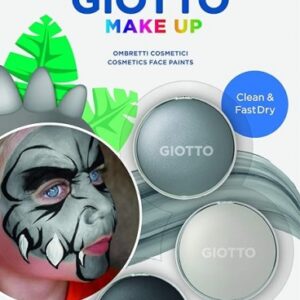 giotto make up dinosaur pack con 3 maquillajes faciales de tematica dinosaurio se lava con agua dermatologicamente testado colores surtidos