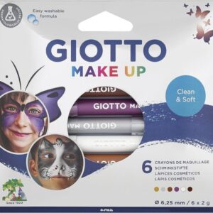 giotto make up metallic pack con 6 lapices cosmeticos se lava con agua dermatologicamente testado colores metalicos surtidos