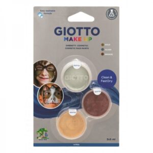 giotto make up metallic pack con 3 maquillajes faciales se lava con agua dermatologicamente testado colores metalicos surtidos