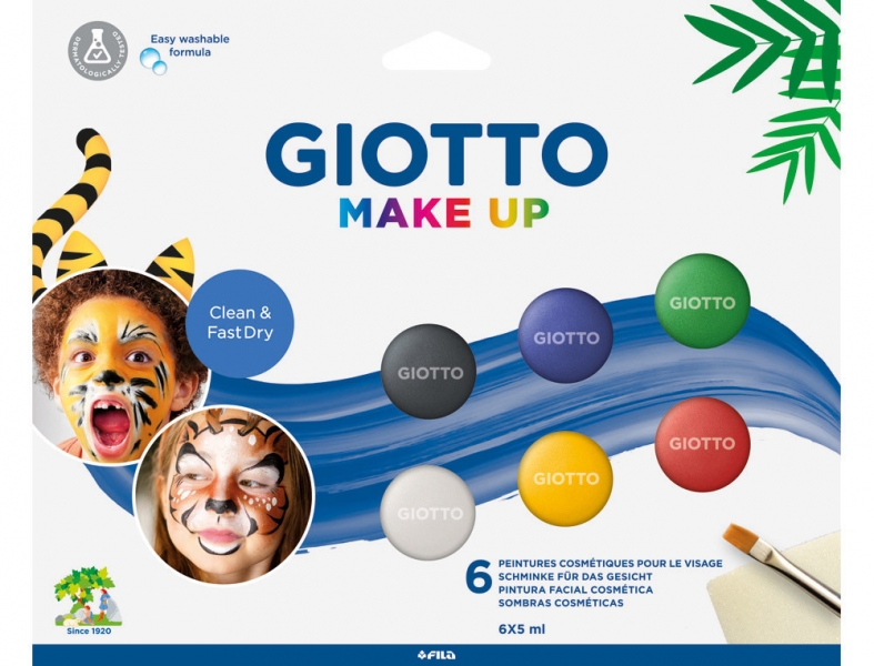 giotto make up classic pack con 6 maquillajes faciales se lava con agua dermatologicamente testado colores clasicos surtidos