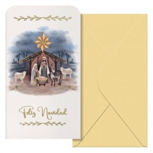 dohe maria pack de 6 tarjetas/billeteros de felicitacion navideña con sobre tamaño 9x16cm papel offset impresas a todo color