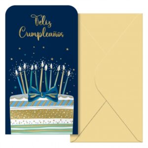 dohe cake pack de 6 tarjetas/billeteros de felicitacion de cumpleaños con sobre tamaño 9x16cm papel offset impresas a todo color