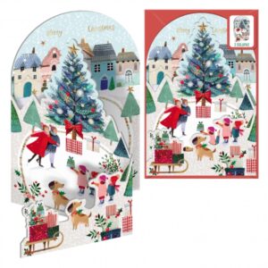 dohe patinando pack de 6 tarjetas desplegables de felicitacion navideña con sobre impresas a todo color