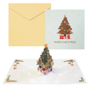 dohe christmas tree tarjeta 3d de felicitacion navideña con sobre tamaño 15x15cm impresas a todo color