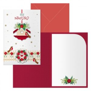 dohe bird house pack de 6 tarjetas de felicitacion navideña con sobre tamaño cerrada 11.5x17cm, abierta 23x17cm papel offset impresas a todo color