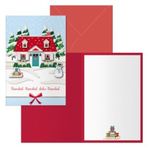 dohe home pack de 6 tarjetas de felicitacion navideña con sobre tamaño cerrada 11.5x17cm, abierta 23x17cm papel offset impresas a todo color
