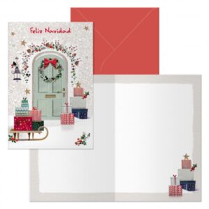 dohe welcome pack de 6 tarjetas de felicitacion navideña con sobre tamaño cerrada 11.5x17cm, abierta 23x17cm papel offset impresas a todo color