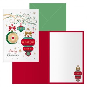 dohe cascabel pack de 6 tarjetas de felicitacion navideña con sobre tamaño cerrada 11.5x17cm, abierta 23x17cm papel offset impresas a todo color