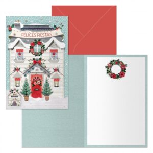 dohe paz pack de 6 tarjetas de felicitacion navideña con sobre tamaño cerrada 11.5x17cm, abierta 23x17cm papel offset impresas a todo color