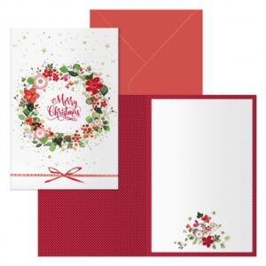 dohe deseos pack de 6 tarjetas de felicitacion navideña con sobre tamaño cerrada 11.5x17cm, abierta 23x17cm papel offset impresas a todo color