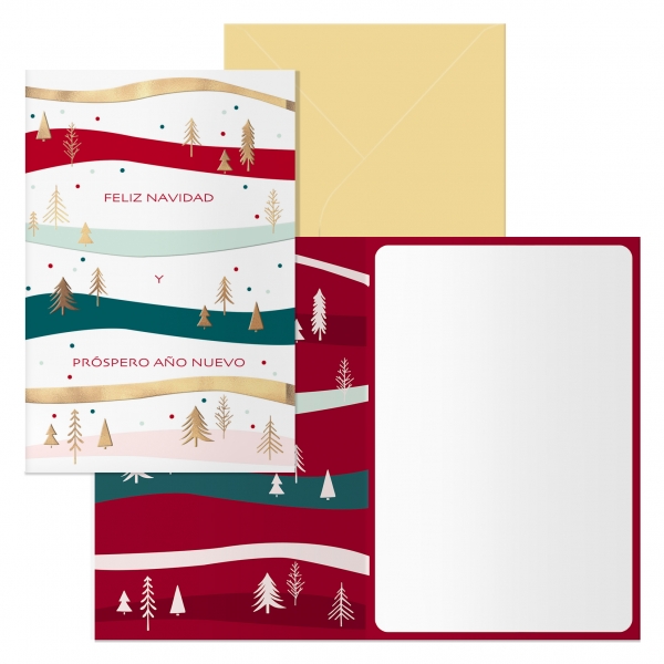 dohe grove pack de 6 tarjetas de felicitacion navideña con sobre tamaño cerrada 11.5x17cm, abierta 23x17cm papel offset impresas a todo color