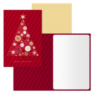 dohe abeto pack de 6 tarjetas de felicitacion navideña con sobre tamaño cerrada 11.5x17cm, abierta 23x17cm papel offset impresas a todo color