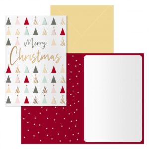 dohe forest pack de 6 tarjetas de felicitacion navideña con sobre tamaño cerrada 11.5x17cm, abierta 23x17cm papel offset impresas a todo color