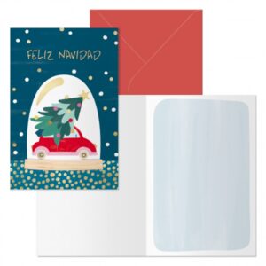 dohe beetle pack de 6 tarjetas de felicitacion navideña con sobre tamaño cerrada 11.5x17cm, abierta 23x17cm papel offset impresas a todo color