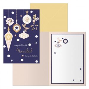 dohe jingle pack de 6 tarjetas de felicitacion navideña con sobre tamaño cerrada 11.5x17cm, abierta 23x17cm papel offset impresas a todo color