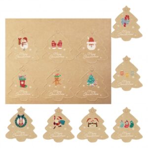 dohe navidad kraft pack de 48 etiquetas para regalos diseños navidad tamaño 4,5x5cm troqueladas sobre cartulina incluyen cordon