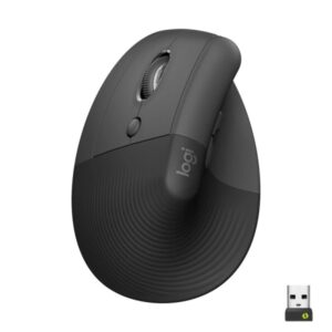 logitech lift raton vertical bluetooth e inalambrico usb 4000dpi 5 botones para zurdos color negro/gris