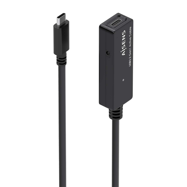 aisens cable usb 3.2 gen1x1 prolongador con amplificador usb c/m usb c/h 10m color negro