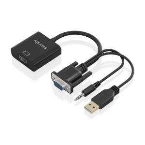 aisens cable conversor svga+audio a hdmi svga/m+jack 3.5/m+usb a/m hdmi a/h 20cm color negro