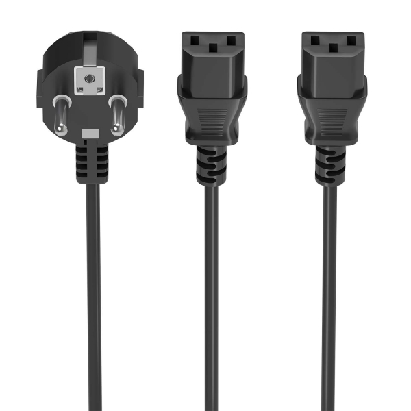 aisens cable alimentacion cpu cee7/m 2xc13/h 1.8m color negro