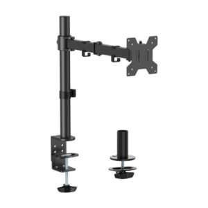 aisens soporte de mesa eco giratorio e inclinable para monitor/tv 10kg (3 pivotes 1 brazo) de 17 32" color negro