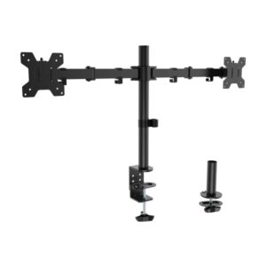 aisens soporte de mesa eco giratorio e inclinable para monitor/tv 10kg (3 pivotes 2 brazos) de 17 32" color negro