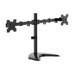 aisens soporte de mesa con peana eco giratorio e inclinable para monitor/tv 10kg (3 pivotes 2 brazos) de 17 32" color negro