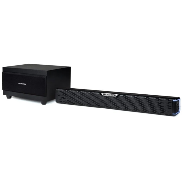 thomson sb60bts barra de sonido 60w con subwoofer bluetooth 5.0 mando a distancia diseño compacto color negro