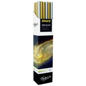 fabrisa space 2c expositor de 30 rollos de papel regalo papel kraft verjurado de 70gr medidas del rollo 1x3m colores oro y plata
