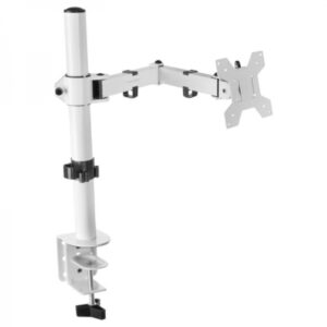mars gaming marm1 soporte de monitor brazo articulado altura ajustable gestion de cables compatible vesa instalacion rapida estabilidad optima color blanco